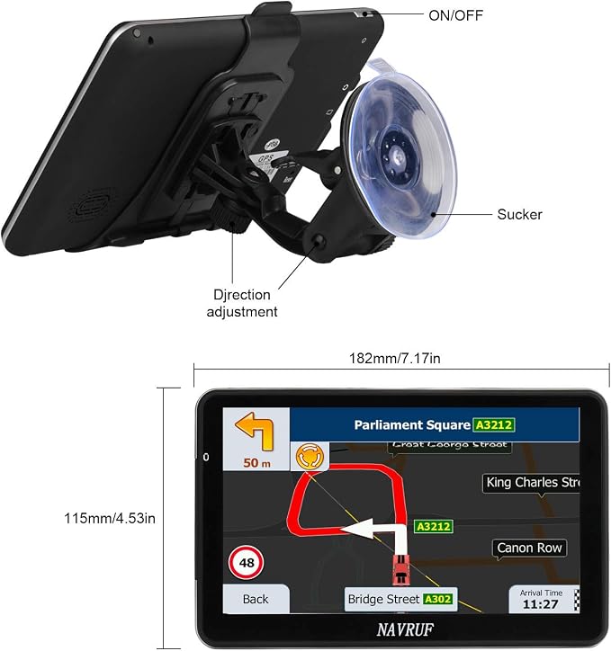 GPS Navigator for Car Truck RV，7 inch Touch Screen Latest 2026 Map, Support - Image 3