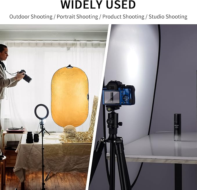 Selens 24x36inch/60x90cm Light Reflector Stand Kit 5-in-1 Collapsible Multi-Disc - Image 2