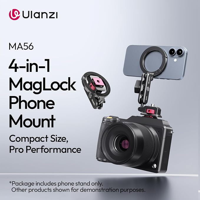 ULANZI Aluminum Magnetic Phone Tripod Mount, MA56 Camera Phone Mount w 1/4'' - Image 2