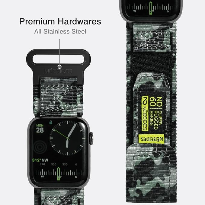 Nereides Compatible with Apple Watch Band Ultra 3/2/1, Nylon Sports Strap with - Image 7