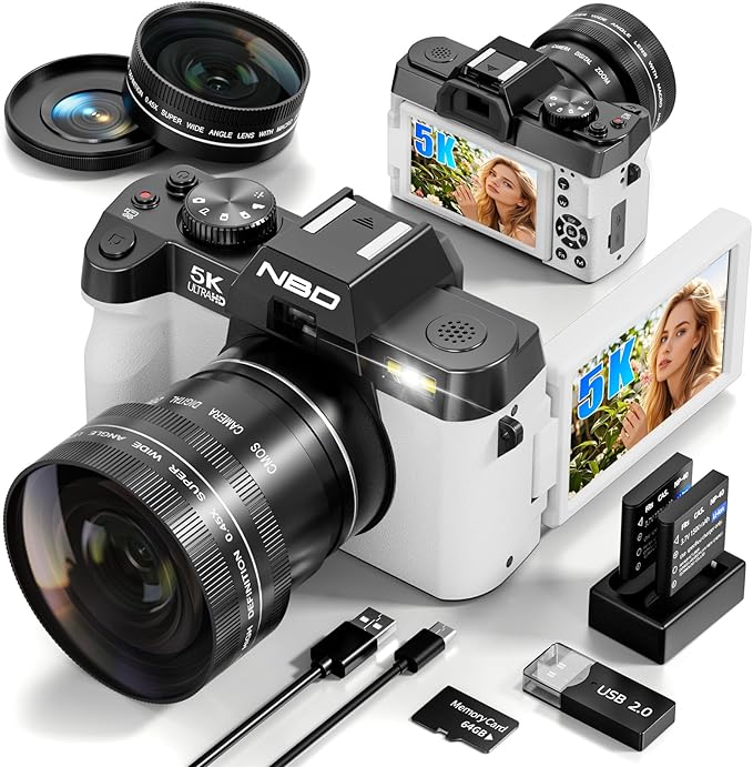 True 5K Digital Camera for Photography, Autofocus & Anti-Shake, 16X Zoom by NBDDIGITAL