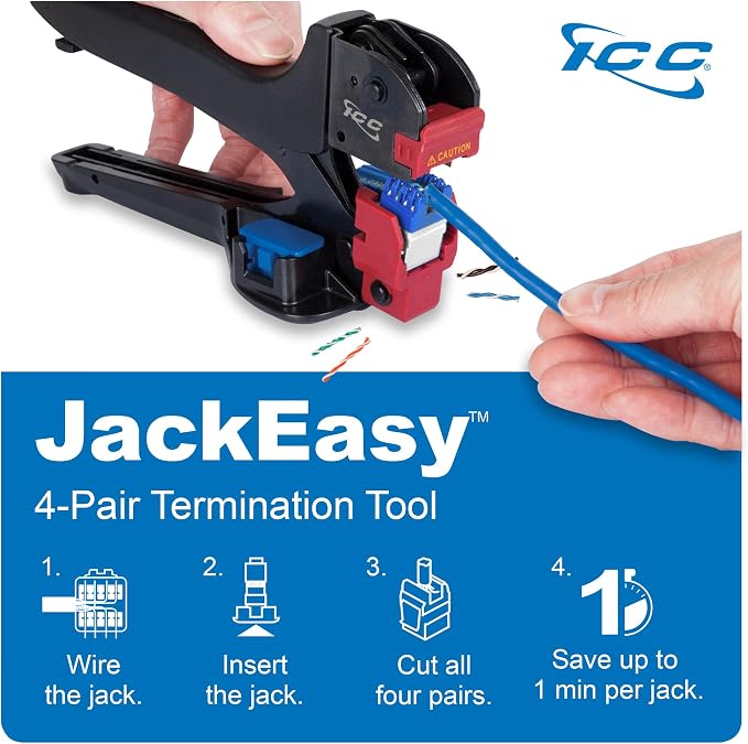 ICC CAT5e Keystone Jack with Slim Profile 180 Degree Punch Down, RJ45 UL Listed - Image 4