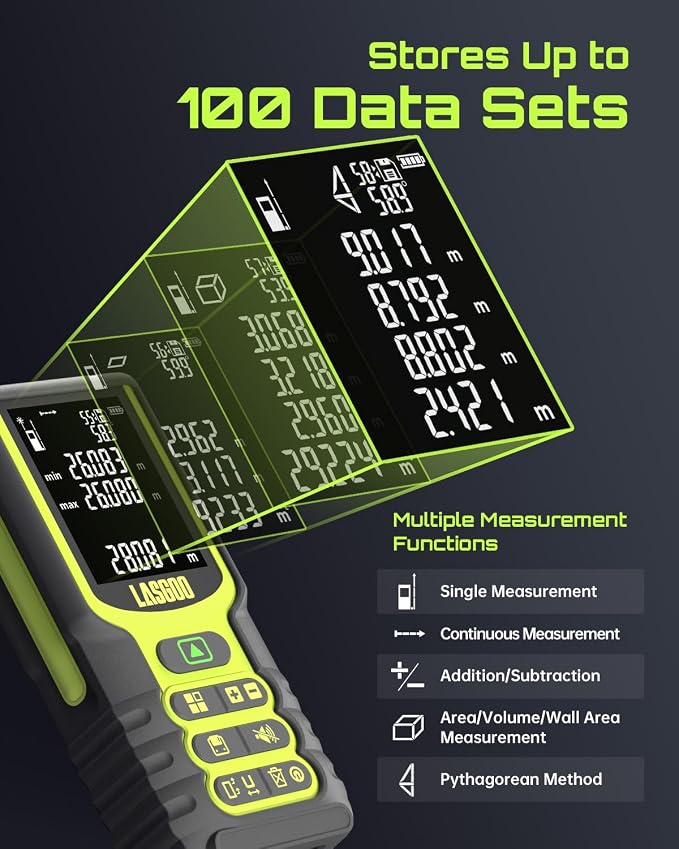Laser Measure, LASGOO 100m/328ft Laser Measurement Tool, Laser Distance Meter - Image 4