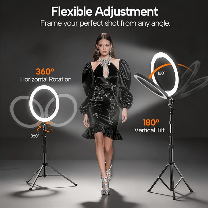 EMART 10" Ring Light with 55" Extendable Tripod Stands and Phone Holder - Image 5