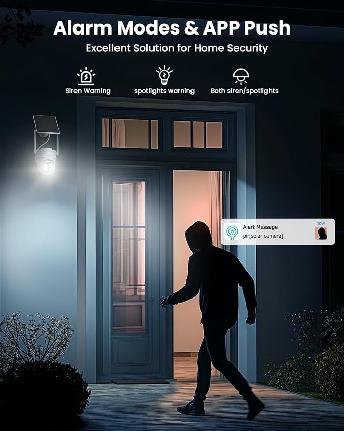 VIZIUUY Solar Security Cameras Wireless Outdoor, 3MP Pan/Tilt 360°View - Image 6