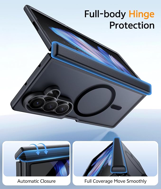 FNTCASE for Samsung Galaxy Z Fold 7 Case: Translucent Matte Cases Military - Image 3