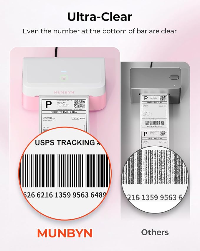 MUNBYN Bluetooth Thermal Label Printer RW403B, Wireless 4x6 Shipping Label - Image 2