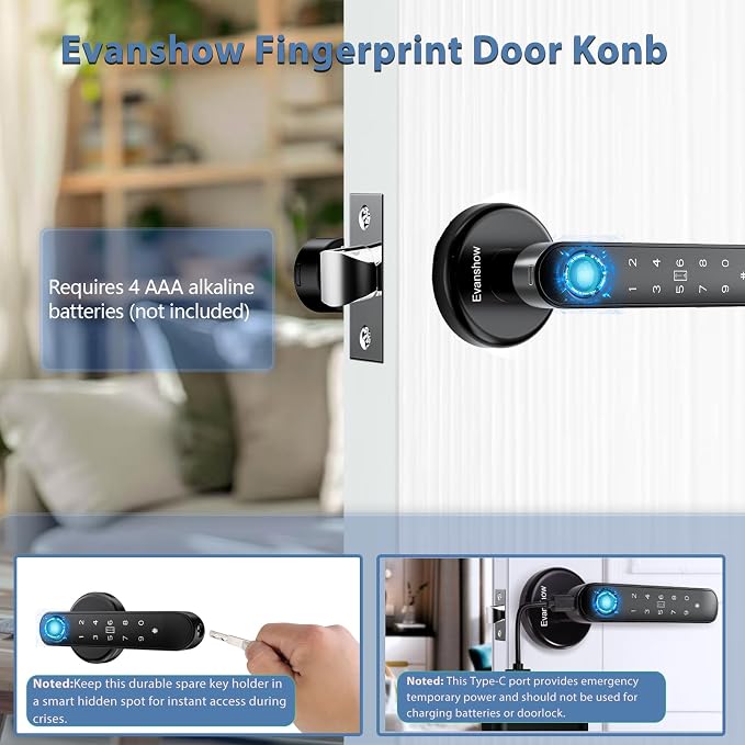 Fingerprint Door Lock Biometric Door Knob - Image 5