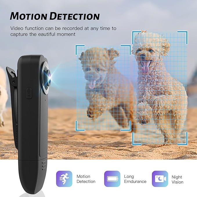 Mini Body Camera with Audio and Video Recording, POV Camera with 64G Card Body - Image 4