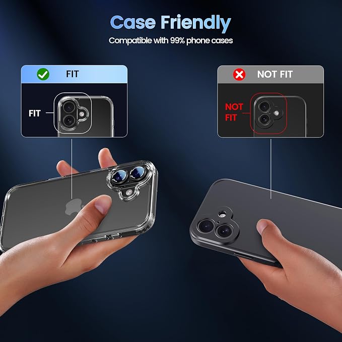 CACOE Camera Lens Protector for iPhone 16/16 Plus/17 - Image 6