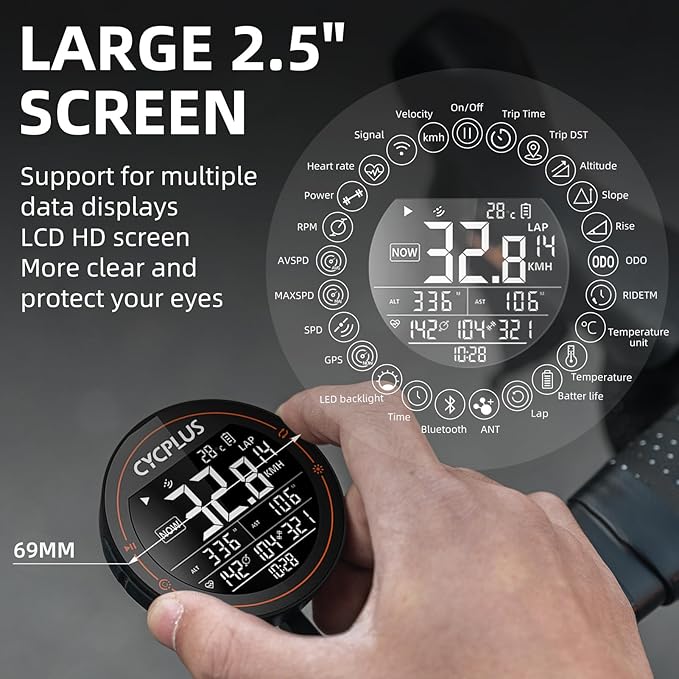 ROCKBROS Bike Computer Wireless GPS Accurate Bike Speedometer - Image 2