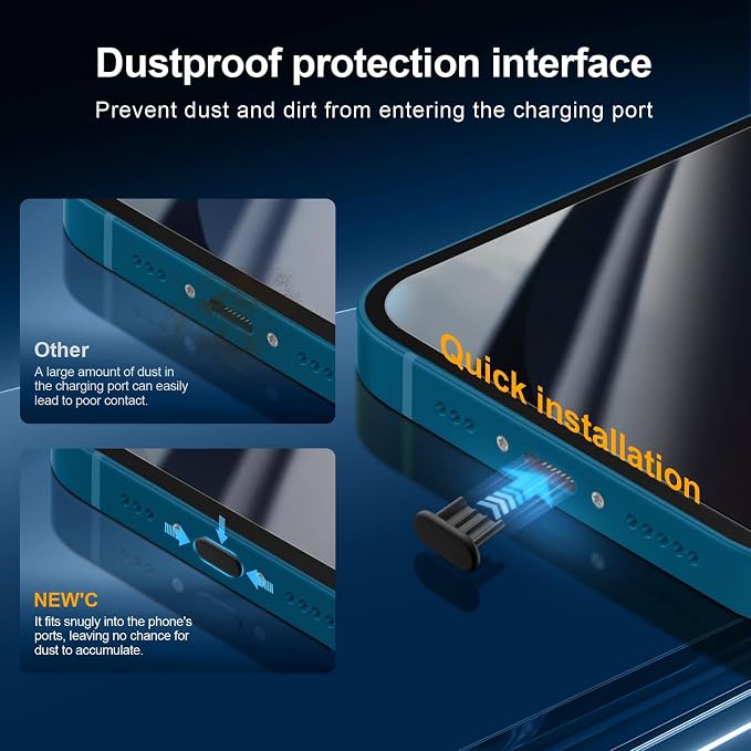 NEW'C 3x Privacy for iPhone 13 Screen Protector+ 3x Camera Lens Protector - Image 7