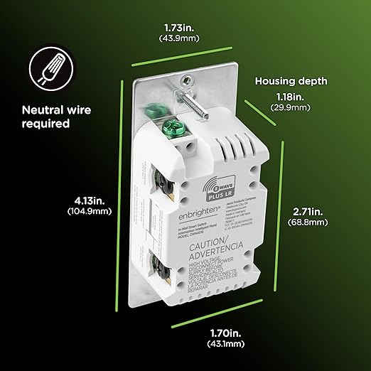 Enbrighten 800 Series Z-Wave On/Off Toggle Switch, Long Range 800LR, Quick Fit - Image 6