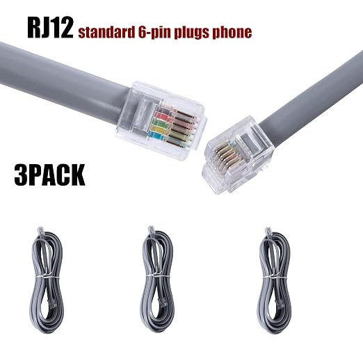 RJ12 Cable Phone Cord RJ12 6P6C Male to Male Straight Wired - Image 7