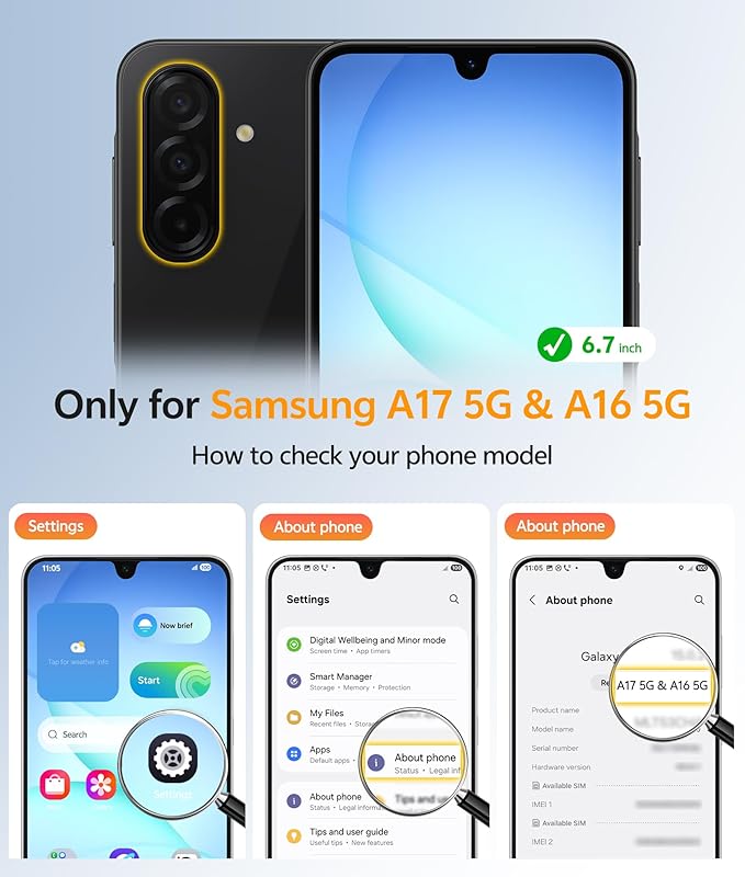 FNTCASE for Galaxy A17/A16 5G Phone Case: for Samsung A17 Cases Matte - Image 2