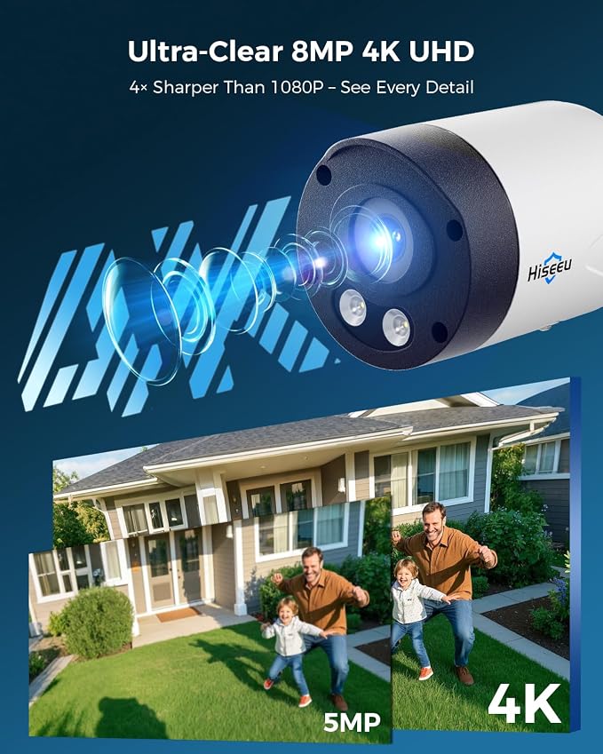 Hiseeu 8MP Outdoor Wireless Security Camera System, 5G/2.4G WiFi-Pro 4K Cameras - Image 2