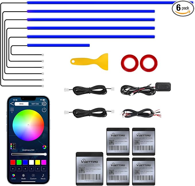 RGB Acrylic Interior Car LED Strip Light by MAODANER