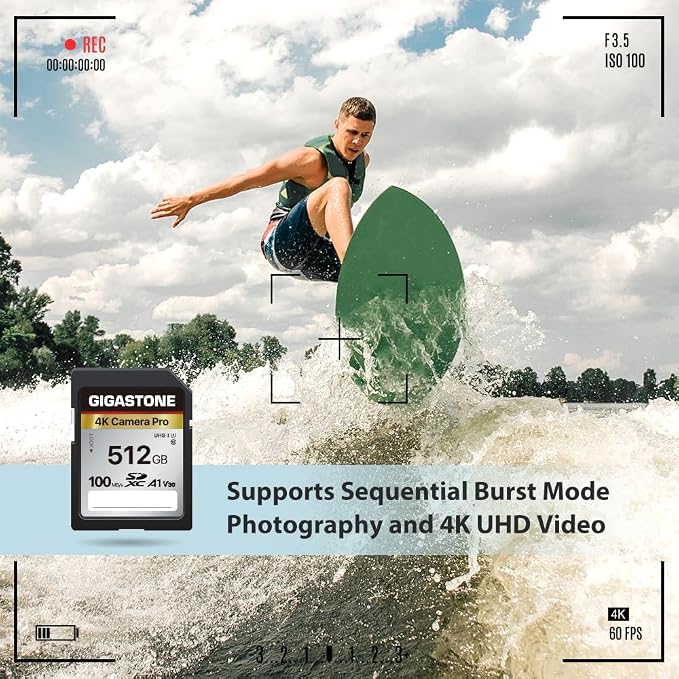 【5-Years Data Recovery】 GIGASTONE SD Card 512GB Memory Card 4K Pro Series Speed - Image 7