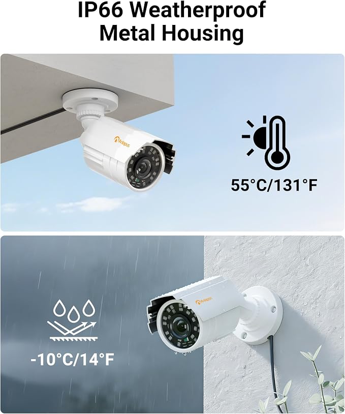 Anlapus 2 Pack 1080P HD Security Cameras, 80ft Night Vision, IP66 Weatherproof - Image 4