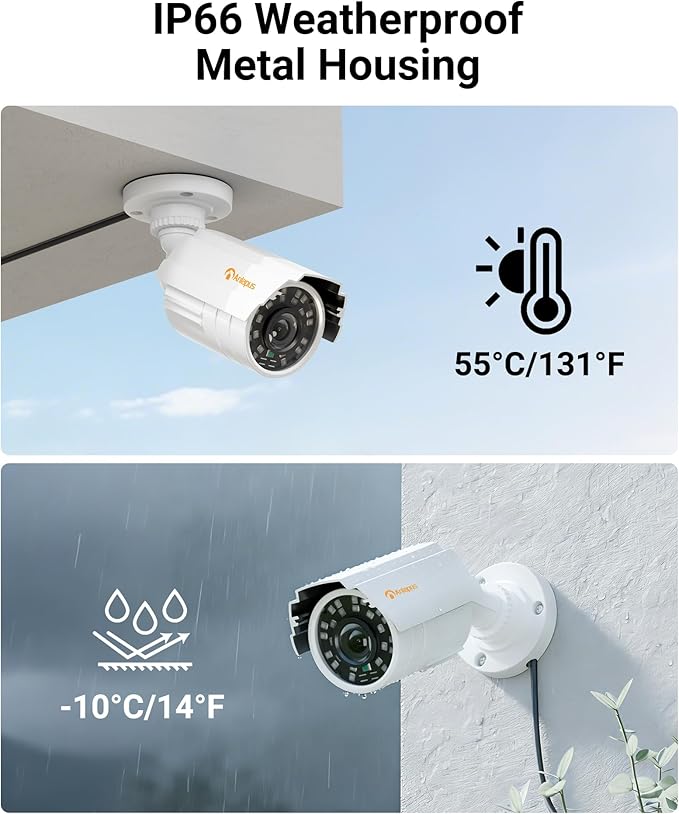 Anlapus 4 Pack 1080P HD Security Cameras, IP66 Weatherproof, 80ft Night Vision - Image 4