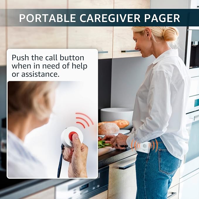 Caregiver Pager Call Button Wireless Call Bell Alert Buttons - Image 2