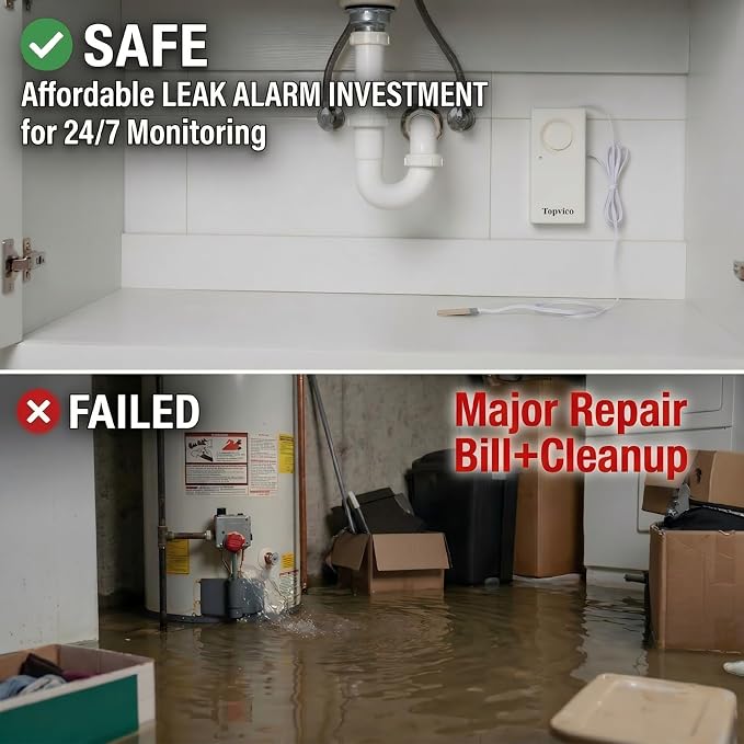 Water Leak Detectors for Home, Sump Pump, Under Sink, Moisture Alarm Sensor - Image 8