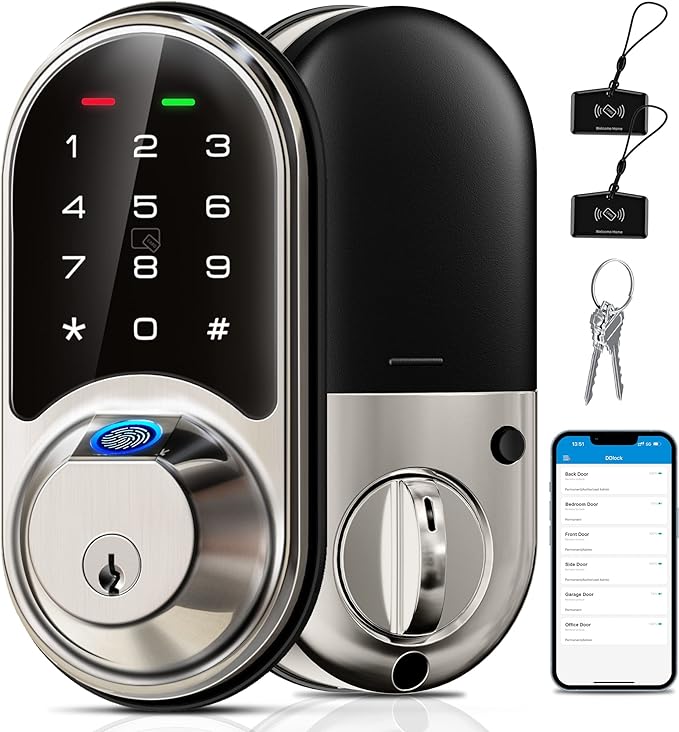 Veise RZ07 Fingerprint Smart Lock, 7-in-1 Smart Locks by Veise