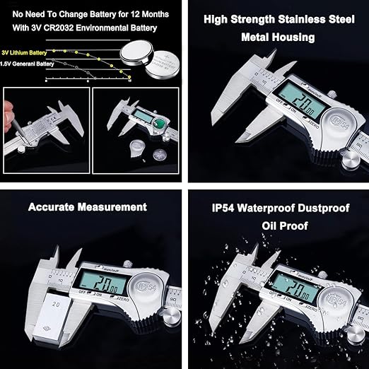 Kynup Digital Caliper 6 Inch Measuring Tool, Professional Stainless Steel - Image 3