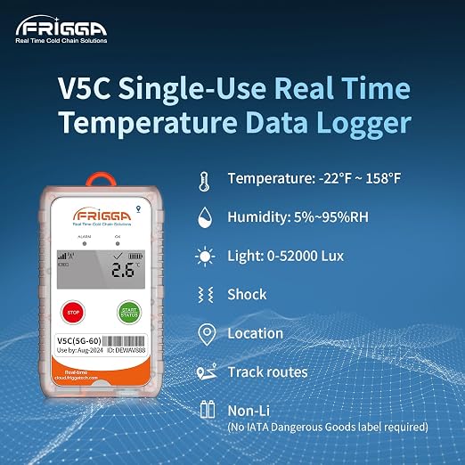 Frigga V5C Non Li 4G/5G Real Time Temperature Data Logger Single-Use 28800 - Image 7