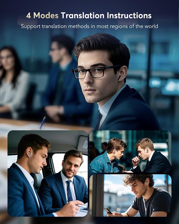 AI Translation Earbuds Real Time, 199 Language Translator Earbuds, 4 ANC Mic - Image 5