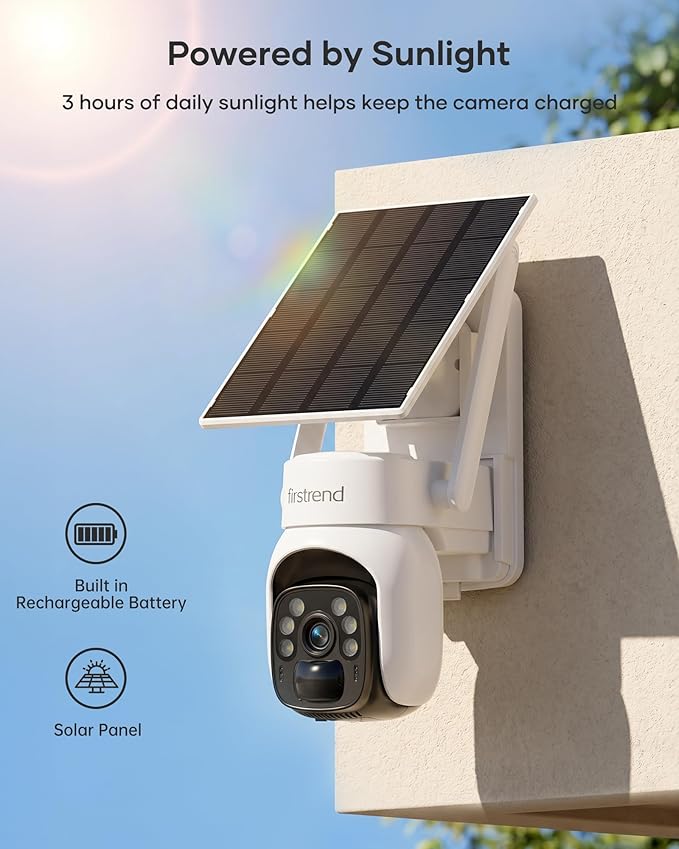 firstrend Solar Security Cameras Wireless Outdoor, 2K Color Night Vision - Image 2