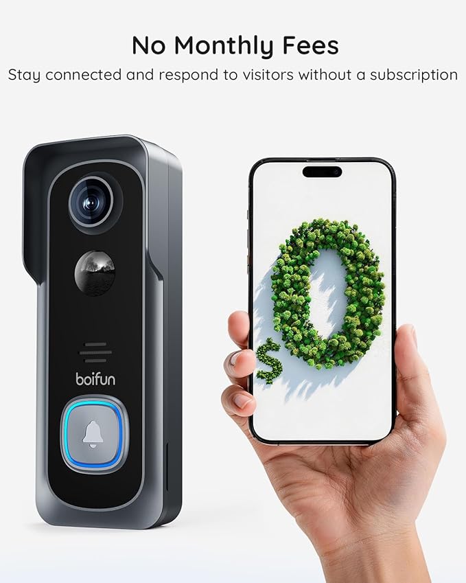BOIFUN 5MP Video Doorbell Camera Wireless – Sharper Than 2K, No Subscription - Image 6