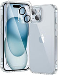 toushion 3 in 1 for iPhone 15 Case Clear, Screen Protector *1 & Camera Lens by Unknown