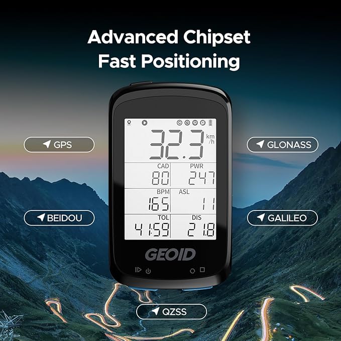 GEOID CC500 Bike Computer GPS, Wireless Bike Speedometer, ANT+ Bluetooth 2.5 - Image 4