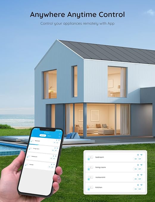 Govee Smart Plug 15A, WiFi Bluetooth Outlet 1 Pack Work - Image 5