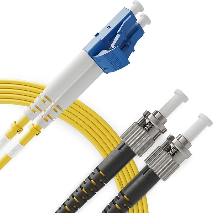 BEYONDTECH 1m LC to ST Fiber Patch Cable – UPC Single-Mode Duplex Fiber Optic by Beyondtech