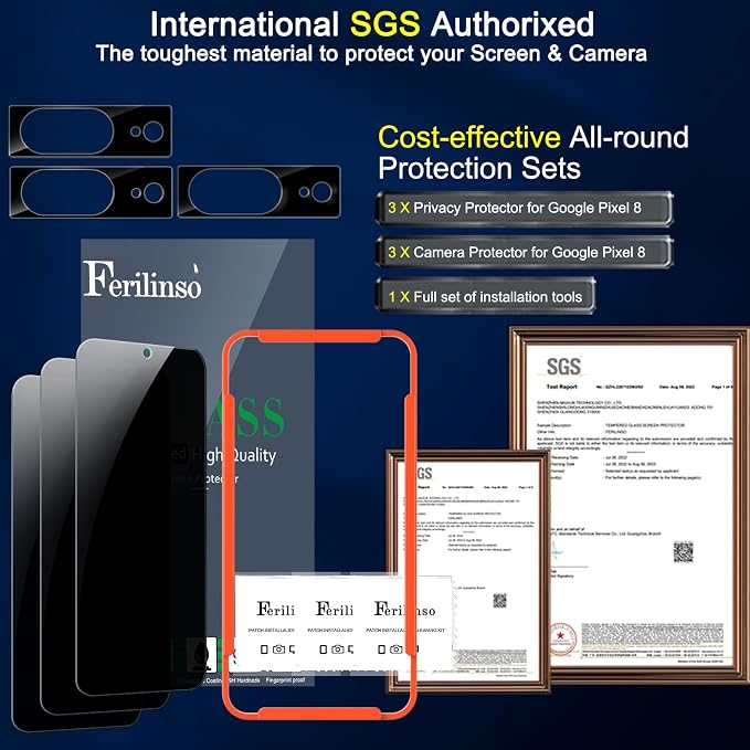Ferilinso 3 Pack Privacy Screen Protector - Image 3