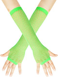 Seeksmile Women's Girls 80's Theme Party Emo Fingerless Arm Fishnet Gloves by Seeksmile