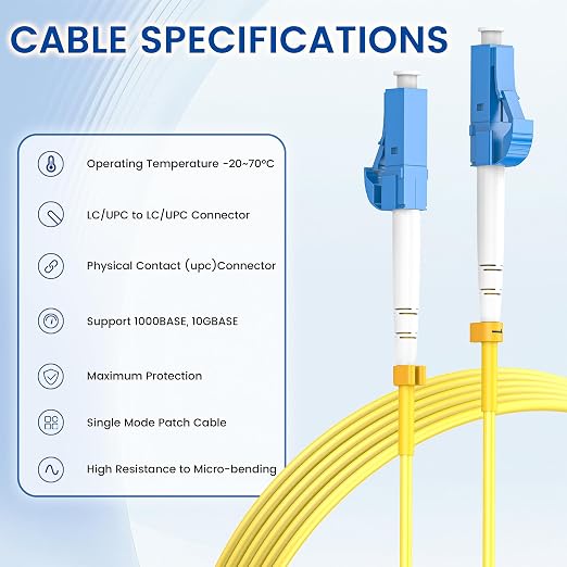 LC to LC Fiber Patch Cable 2m/7ft, OS2 1G/10Gb 9/125um SIMPLEX LC/UPC SMF - Image 5