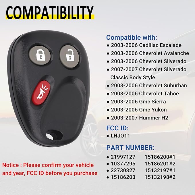 Vurkcy Keyless Entry Remote Key Fob Compatible - Image 2
