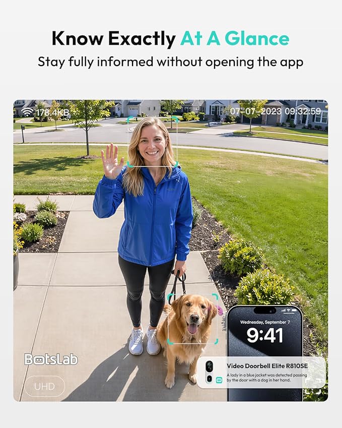 BOTSLAB Solar Powered Doorbell Camera Wireless, No Subscription Required - Image 8