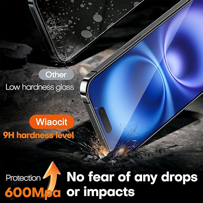 Wiaocit 3 Pack Tempered Glass Privacy Screen Protector - Image 4