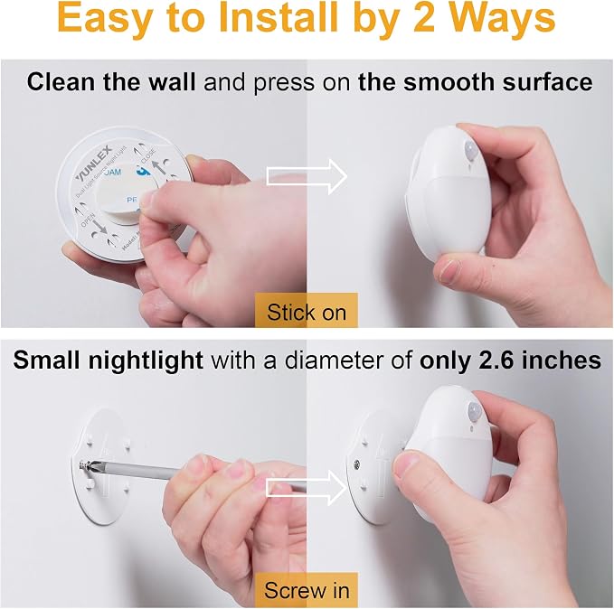YUNLEX 2 Pack Motion Sensor Night Light, 3 Lighting Modes, Stepless Dimming - Image 7