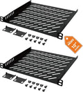 Tecmojo 2 Pack 0.5U Rack Mount Shelf by Tecmojo