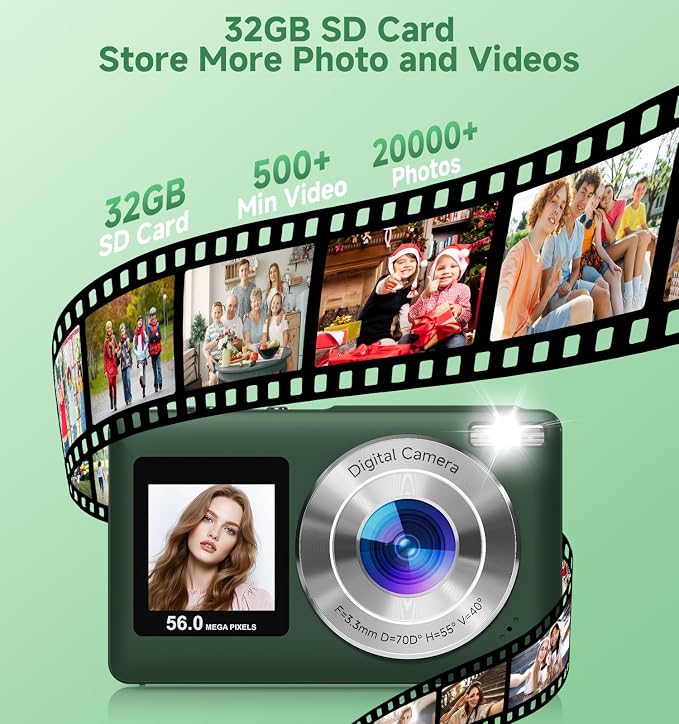 Digital Camera, 2026 Upgraded 56MP Dual Screens Digital Camera, Compact Cameras - Image 7