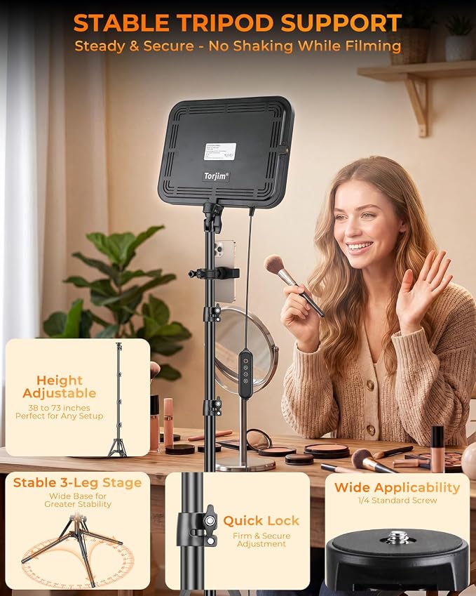 Torjim 12 Inch Video Light Kit for Creators, 30W High Brightness Studio Lights - Image 8