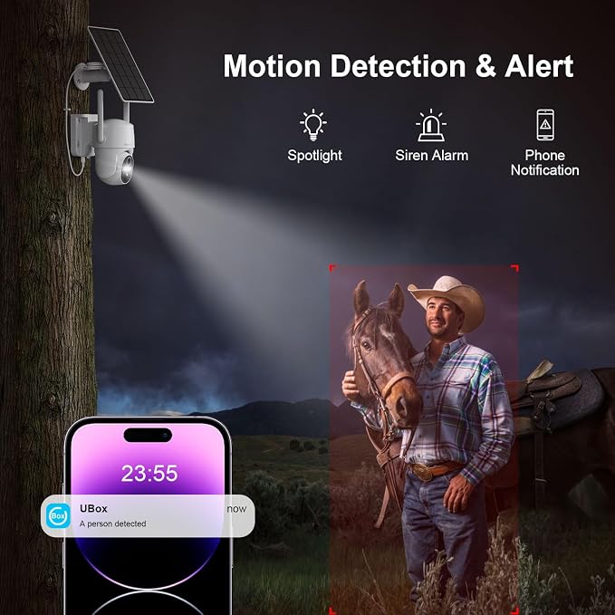 HOSAFE.COM 4G LTE Cellular Security Camera Wireless Solar Powered, Free Cloud - Image 6