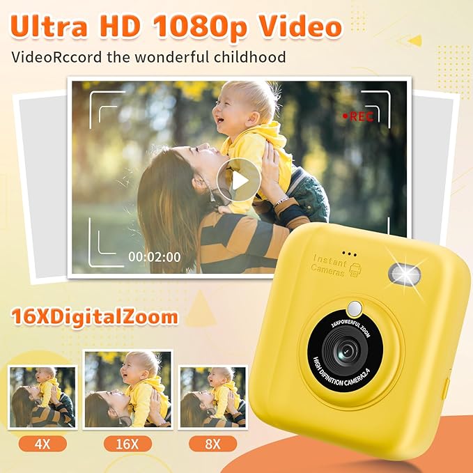 Instant Print Camera for Kids, Christmas Birthday Gifts for Girls Boys - Image 4