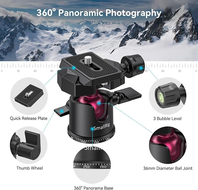 SmallRig Mini Tripod for Camera, Updated Desktop Tabletop Tripod - Image 2
