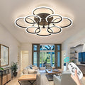LED Ceiling Light, 8-Ring Modern Flush Mount Fixture, 145W Dimmable 3000K–6500K by SEABLE